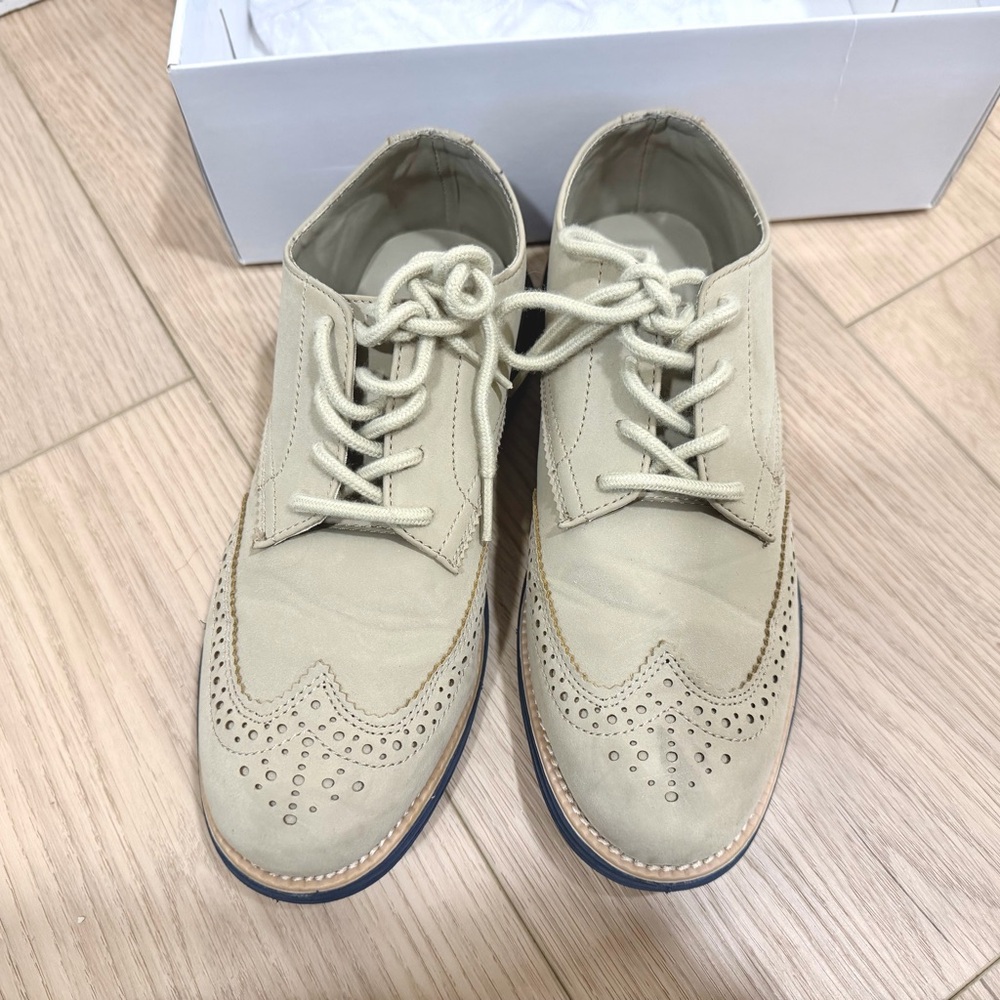 Cole Haan Cream Brogue Oxfords
